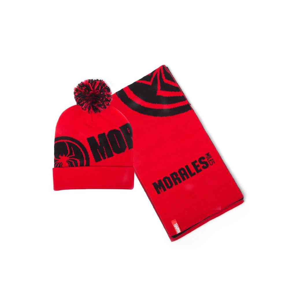 Marvel Spider-Man - Miles Morales Bonnet & écharpe - Rouge/Noir